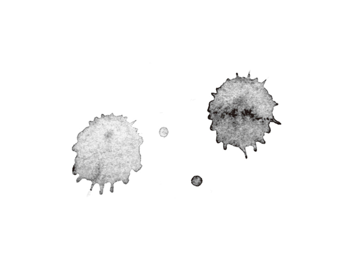 インク・特殊粉末が付着した紙